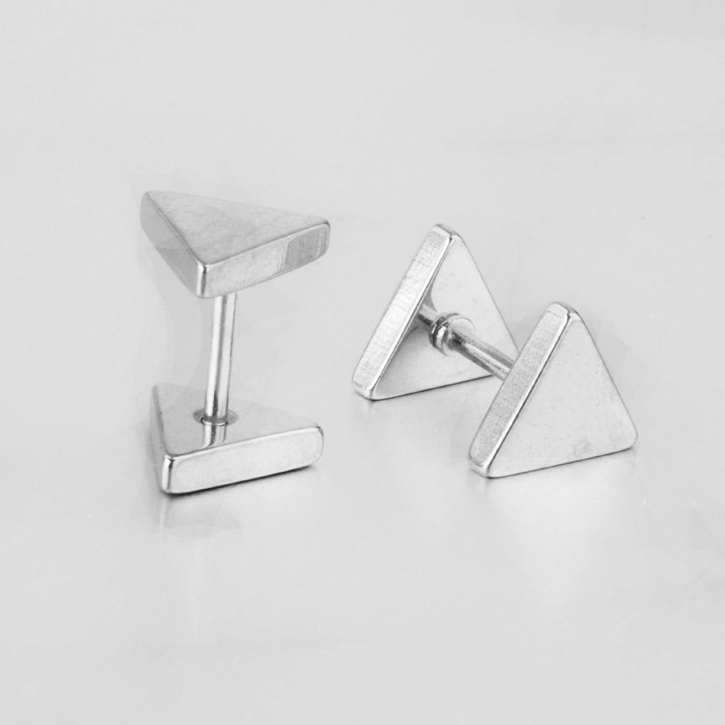 12 pairs 8mm steel color/gold/black triangle screw plugs