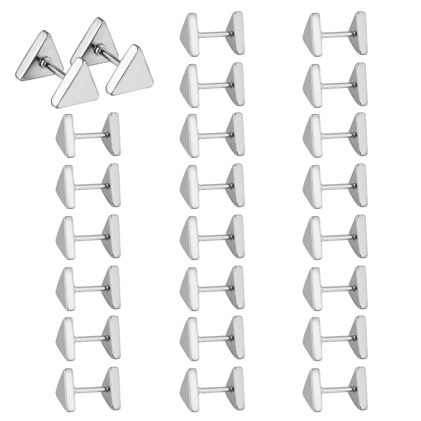 12 pairs 8mm steel color/gold/black triangle screw plugs