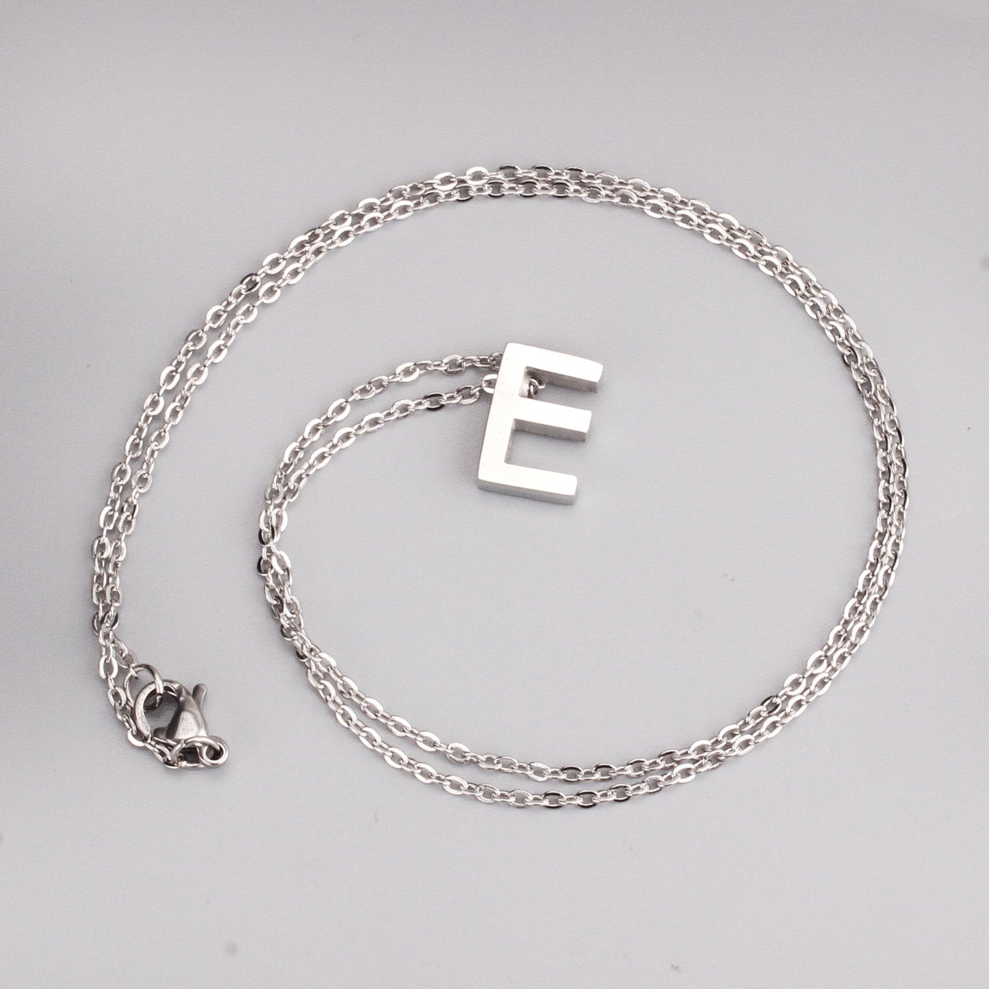 ASON Delicate Classic Style Initial 26 Letters Alphabet Chain Pendant Necklace Stainless Steel Color Jewelry Chokers