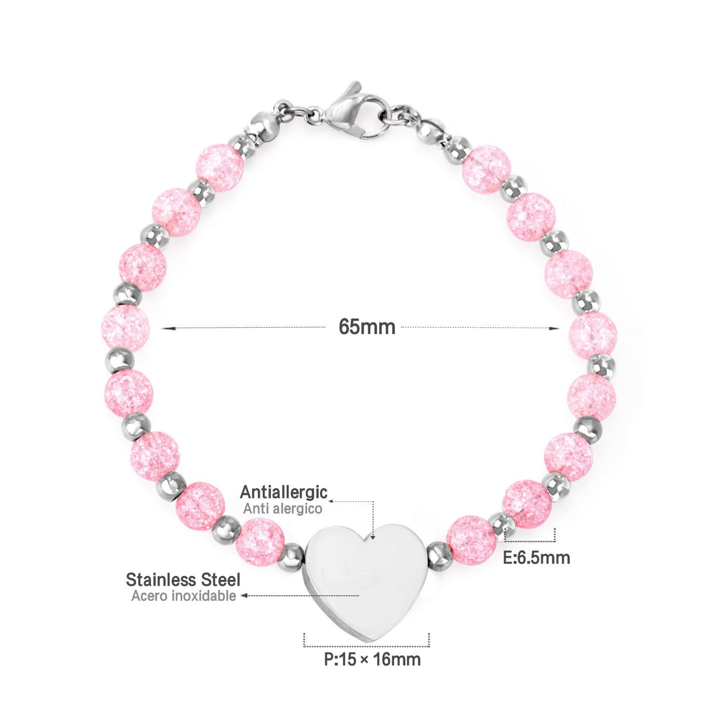 Gold Accessories Pink Crystal Bracelet