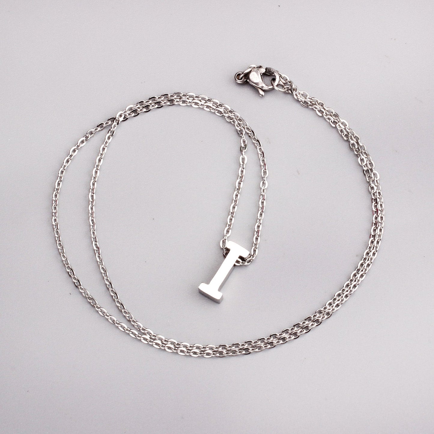 ASON Delicate Classic Style Initial 26 Letters Alphabet Chain Pendant Necklace Stainless Steel Color Jewelry Chokers