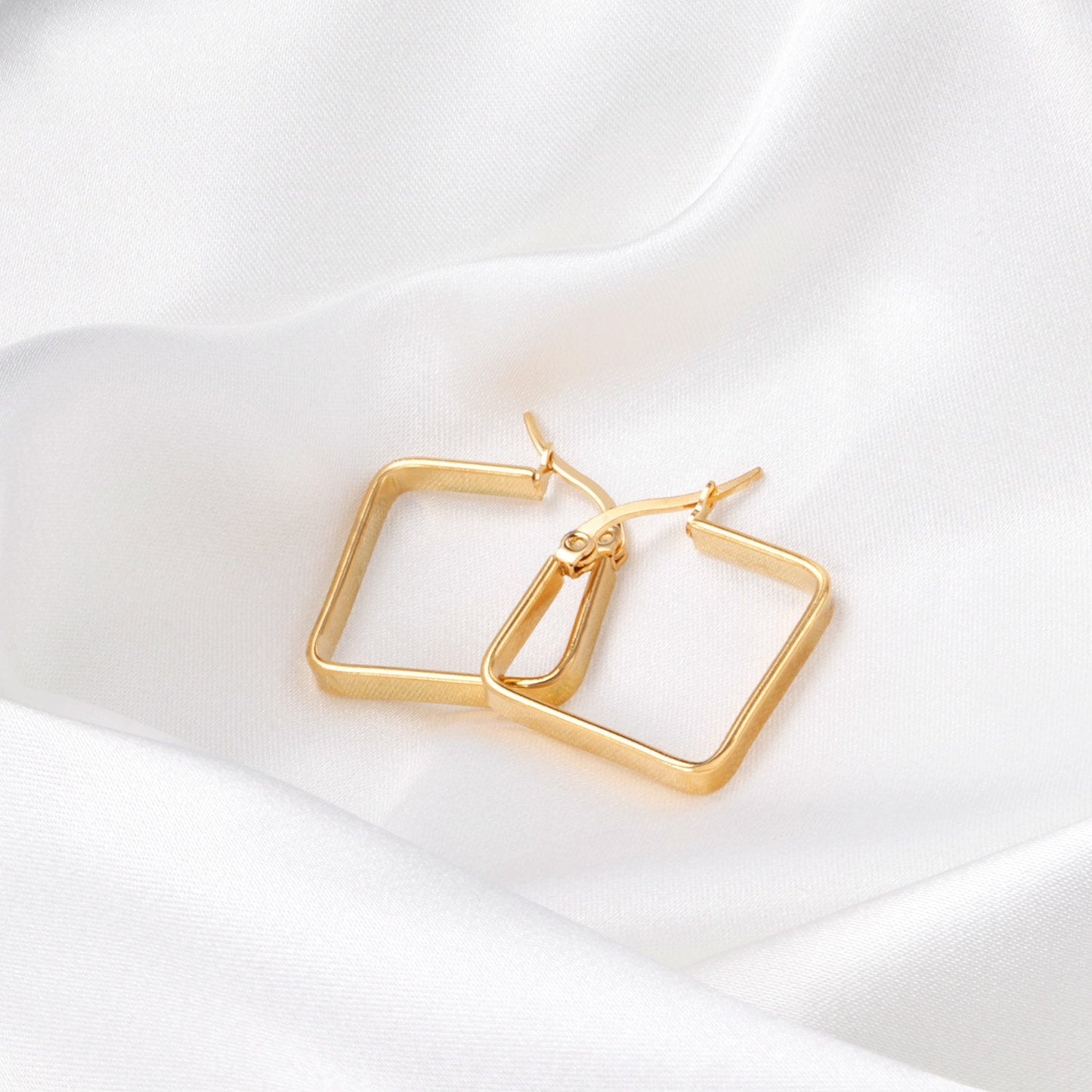 Big Suqare Hoop Earrings For Women Stainless Steel Geometirc Statement Earrings Punk Jewelry Party Birthday Gifts