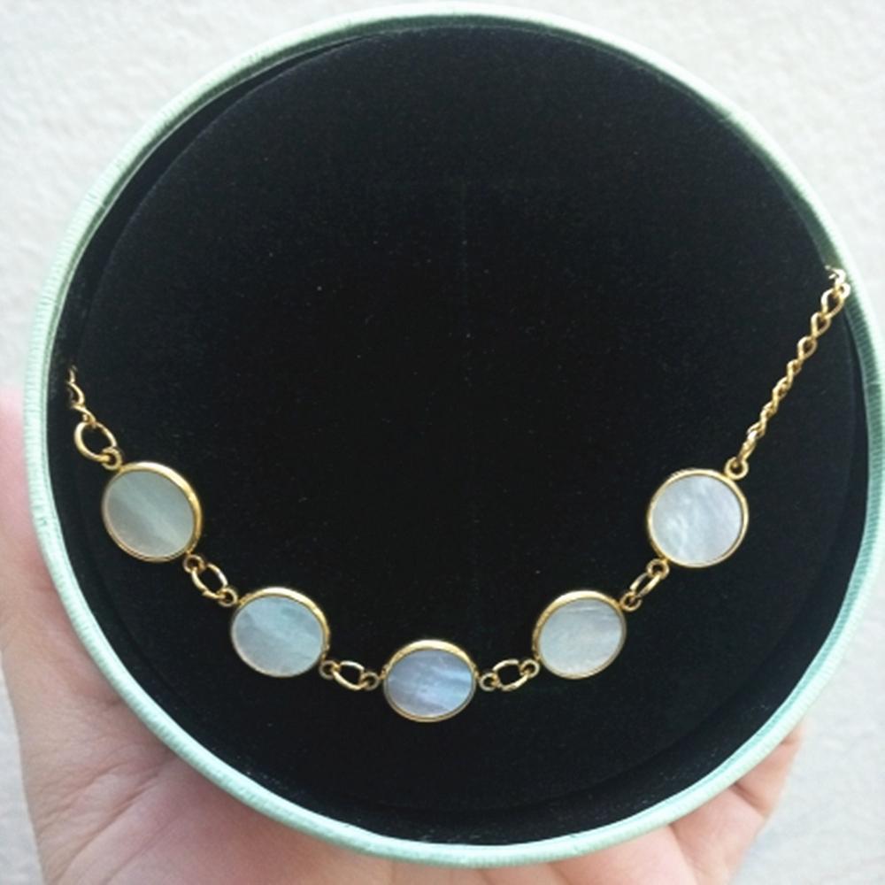 ASON Fashion Bracelet Hot Round Shell Stainless Steel Link Chain Luxury Brand Accessories