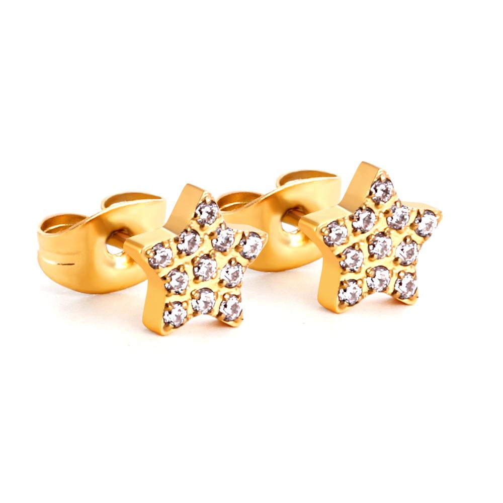 Astronaut Stud Earrings For Women Geometric Star Crown Butterfly Moon With AAA Zirconia Little Piercing Earrings