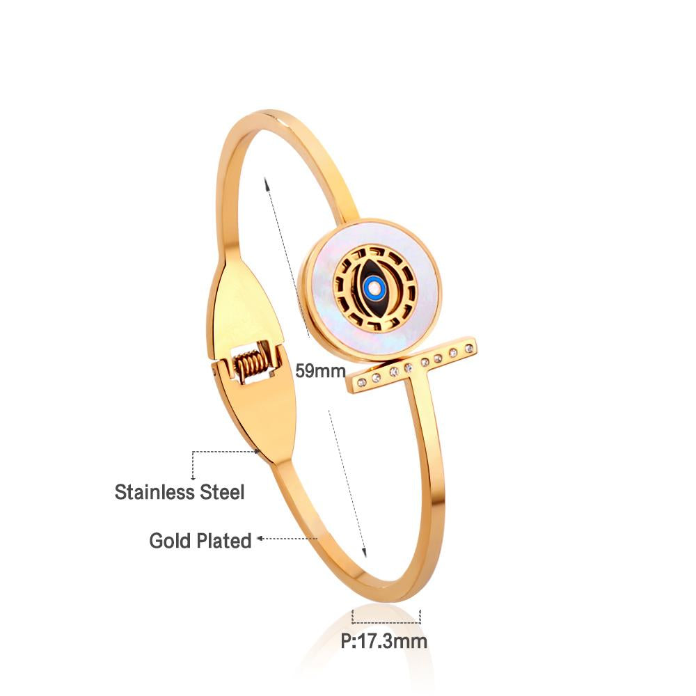 Pulseras Mujer Bangles For Women Stainless Steel Round Universe Blue Color Stainless Steel Cuff Bracelets Bangles Girl
