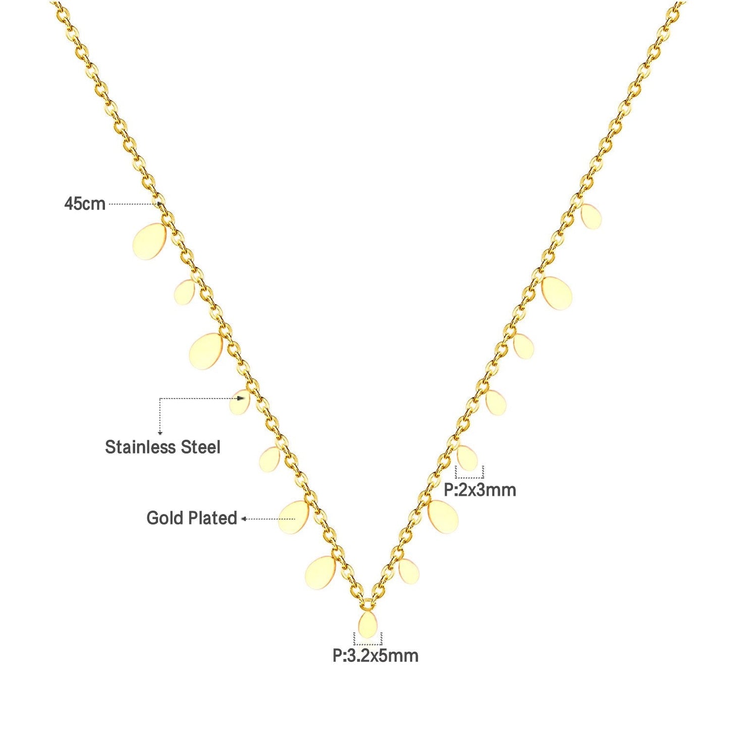 Water Drop Pendant Stainless Steel Necklace Jewelry Women's Chains Necklaces Collars Accessories Party 2020 Hot