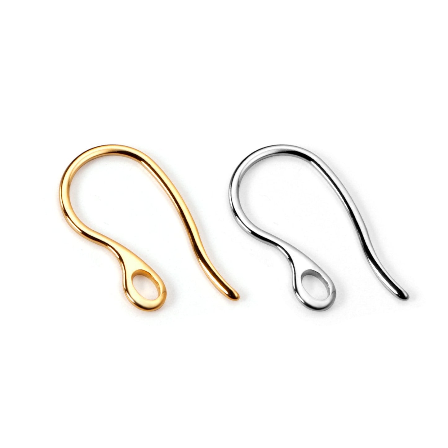 100pcs/lot Fashion Earring Ear Hook Stainless Steel Gold Silver Color Wholesale Hooks Earwires For DIY Jewelry Making Finding