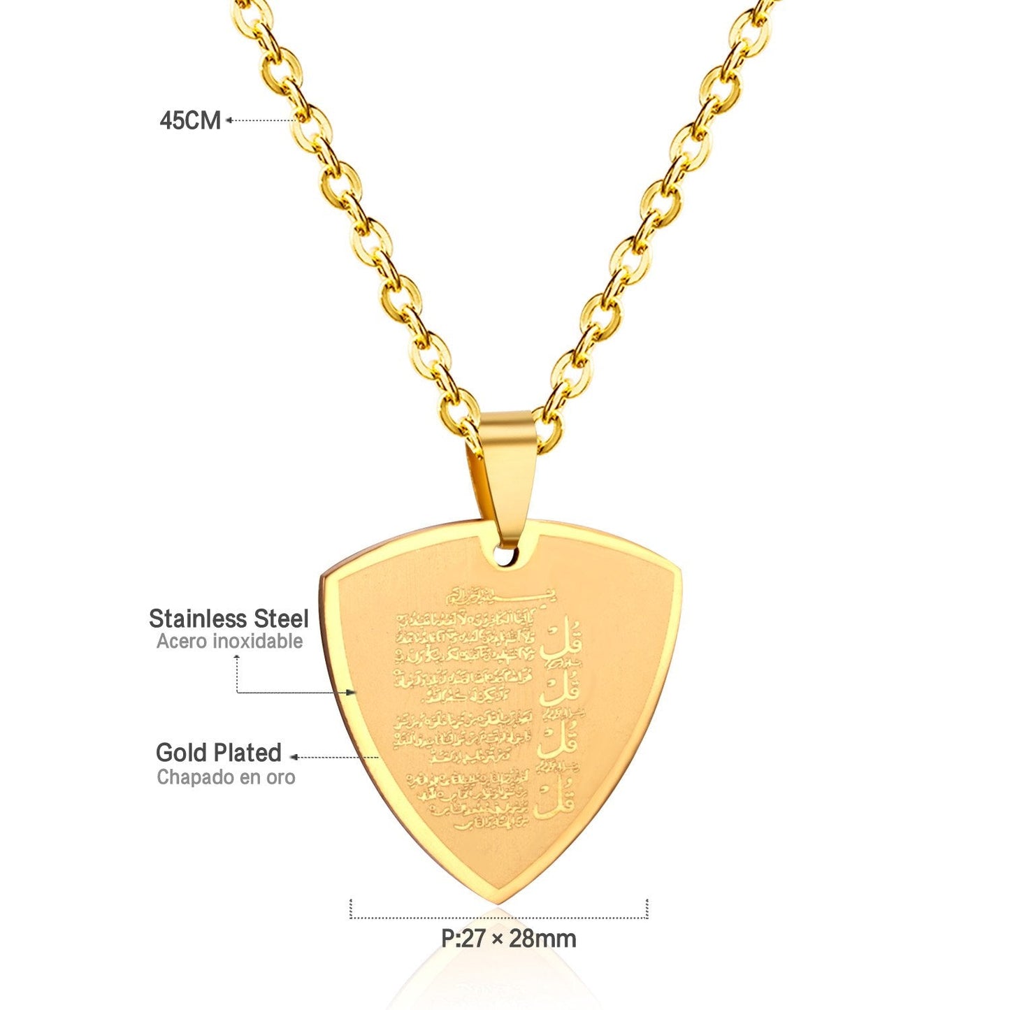 Religious Gold Color Bible Verse Pendant Stainless Steel Scripture Necklaces For Christian Jewelry