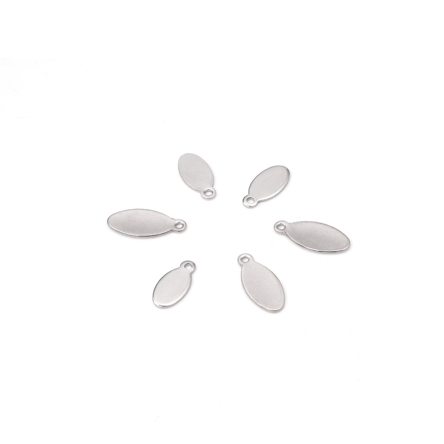 ASON 100pcs/lot Classic Stainless Steel Water Drop Pendants Charms Jewelry Accessories for Bracelet Anklet DIY Jewelry Making