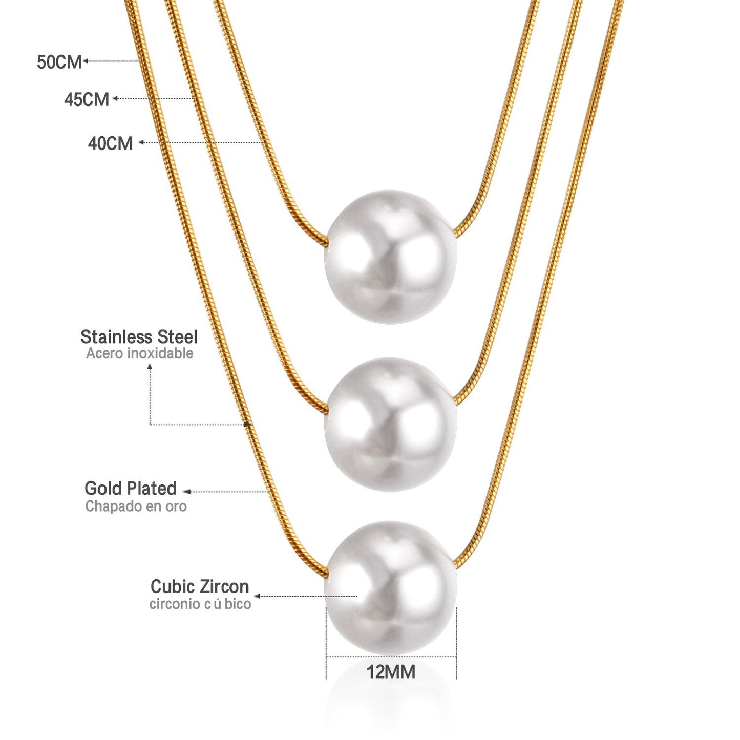 Fake Pearl Pendant Choker Chains Necklace Set Multi-layer Gold Necklaces For Women Jewelry collares colar collier