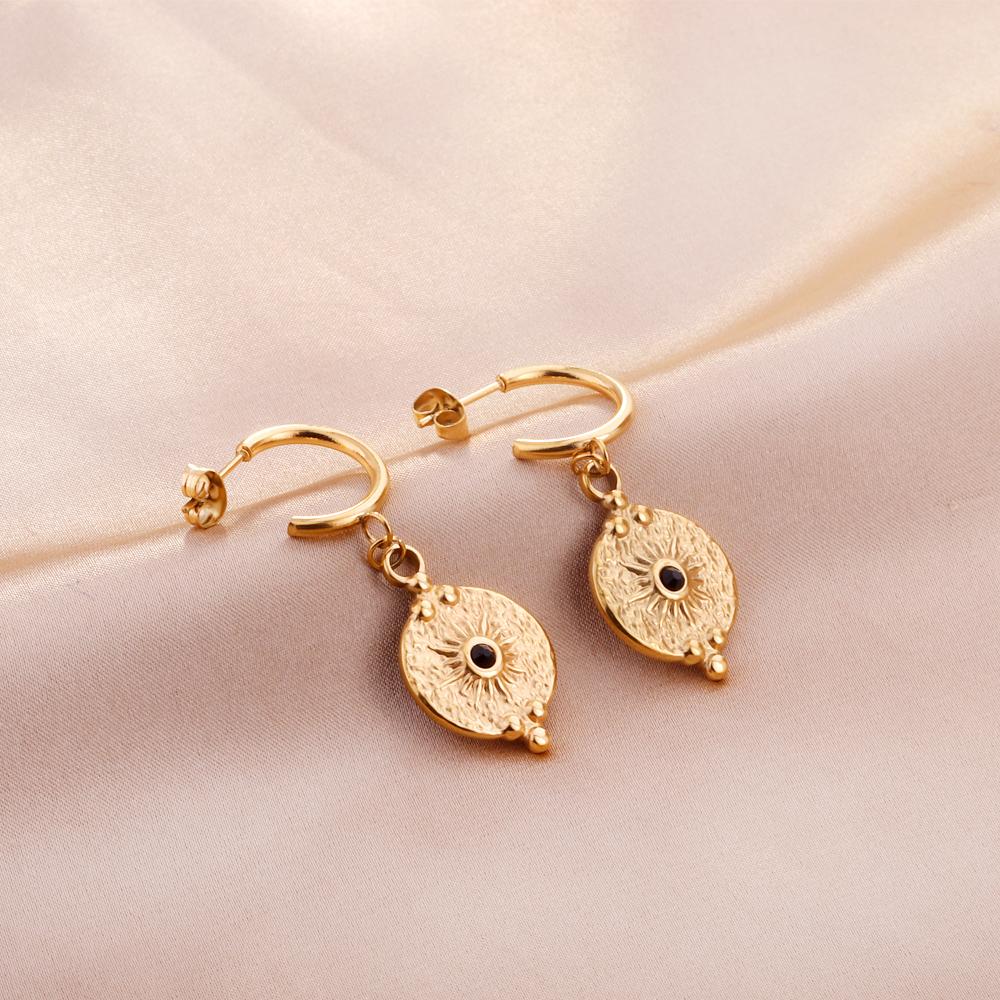 Aretes Mujer Vintage Style Round Hoop Earring Fashion Jewelry Womem Accessories No Fade Earrings Wholesale Wedding
