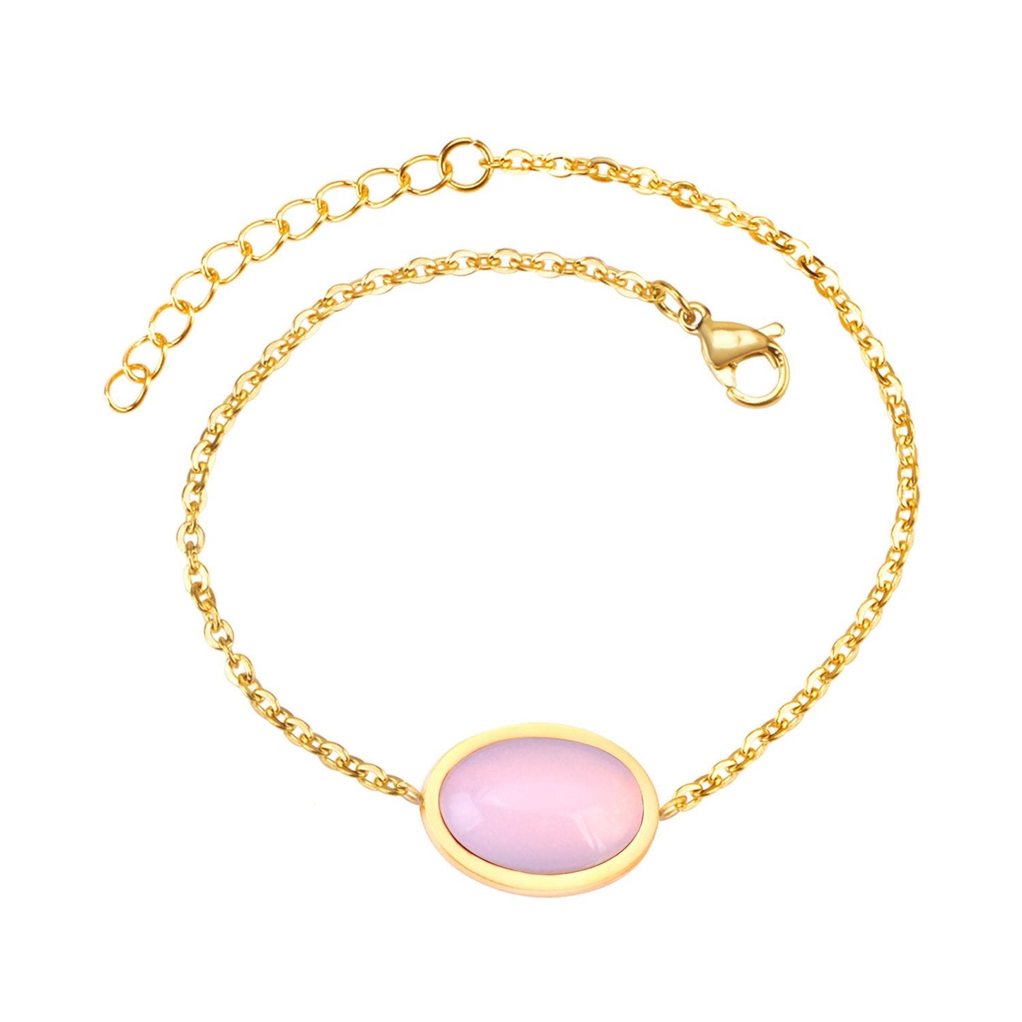 ASON Bracelets For Women Black/Pink/Blue/Red Bohemia Style Link Chain Bracelet Women Girl Stainless Steel Adjustable GIFT