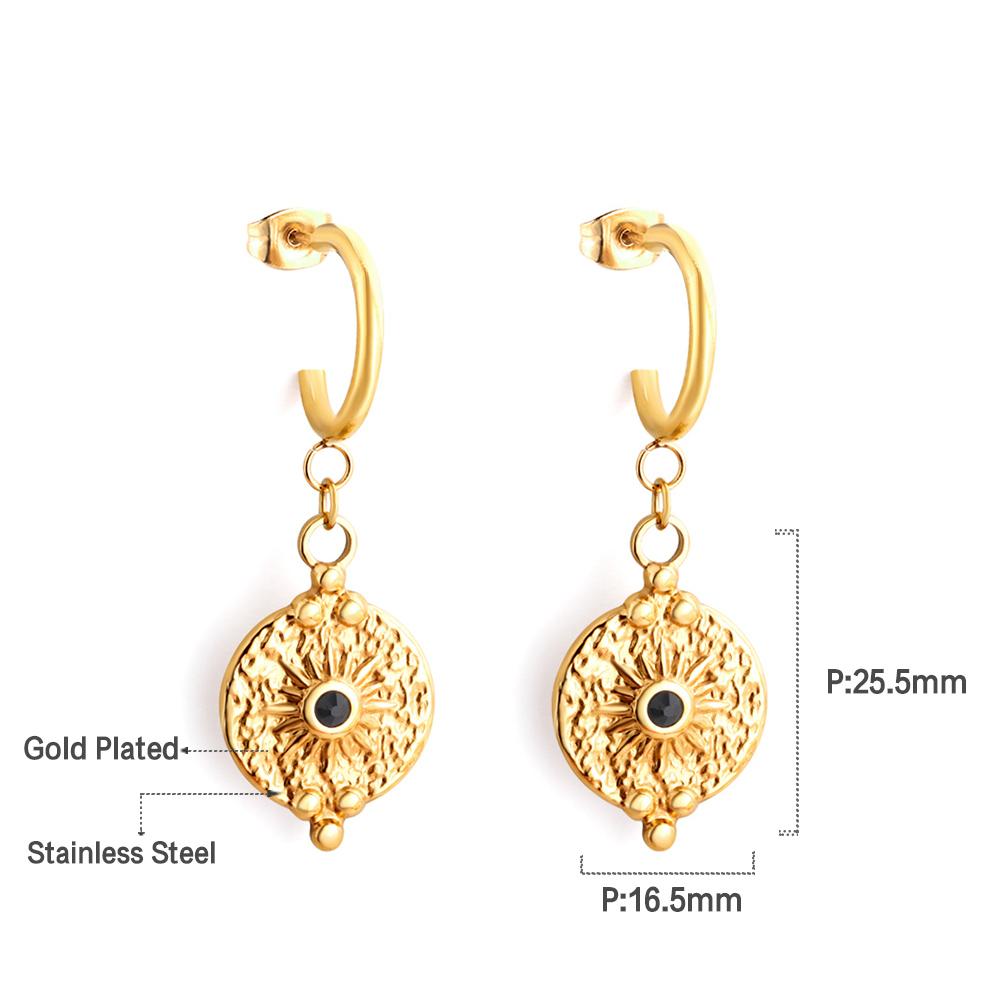 Aretes Mujer Vintage Style Round Hoop Earring Fashion Jewelry Womem Accessories No Fade Earrings Wholesale Wedding