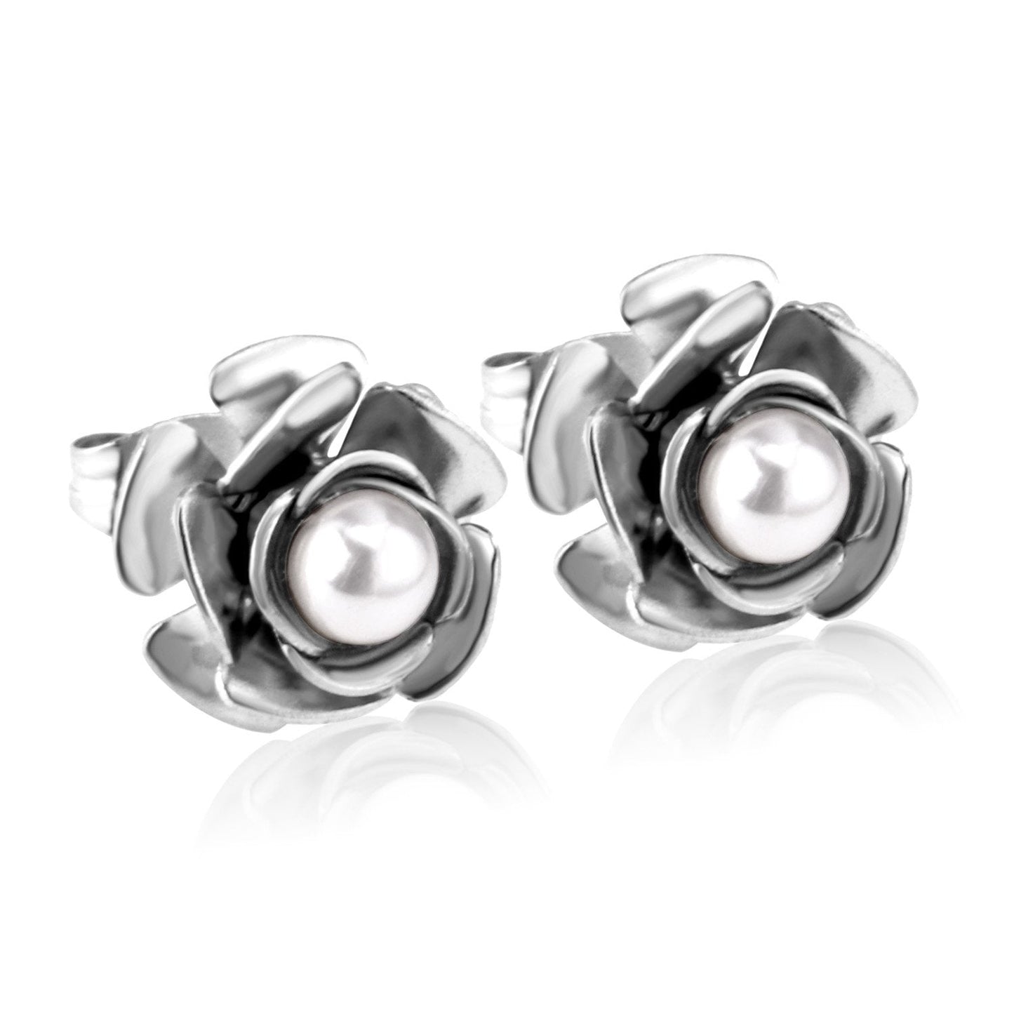 ASON Flower Shape Round AAA CZ Earring Stainless Steel Push Back Stud Earrings Female Brinco Party Wholesale 2022 New Style