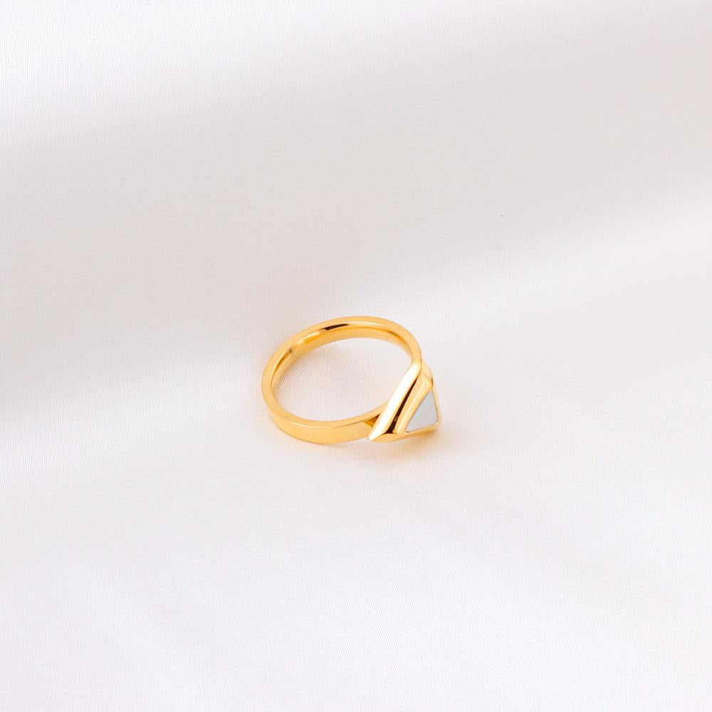 Rings Sets Stainless Steel Triangle Shell Single Rings Women Accessoiries Gold Color Engagement Rings Wholesale