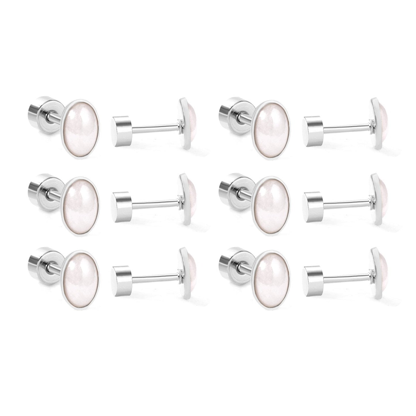 ASON Chic Style Imitation Pearl Screw Stud Earring 2022 Brinco Stainless Steel Geometry Earrings Fashion Accessories Gift
