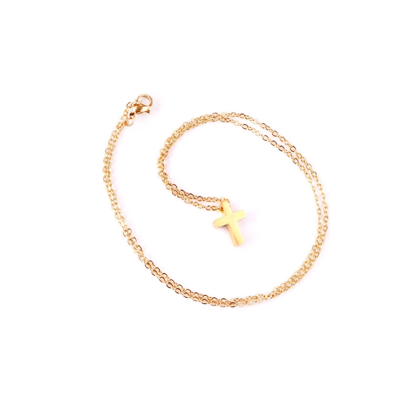 ASON Cross Pendants 45cm Rolo Cuban Link Chains Necklaces Top Sale Gold Color Choker Collars Women Party Gift Jewelry