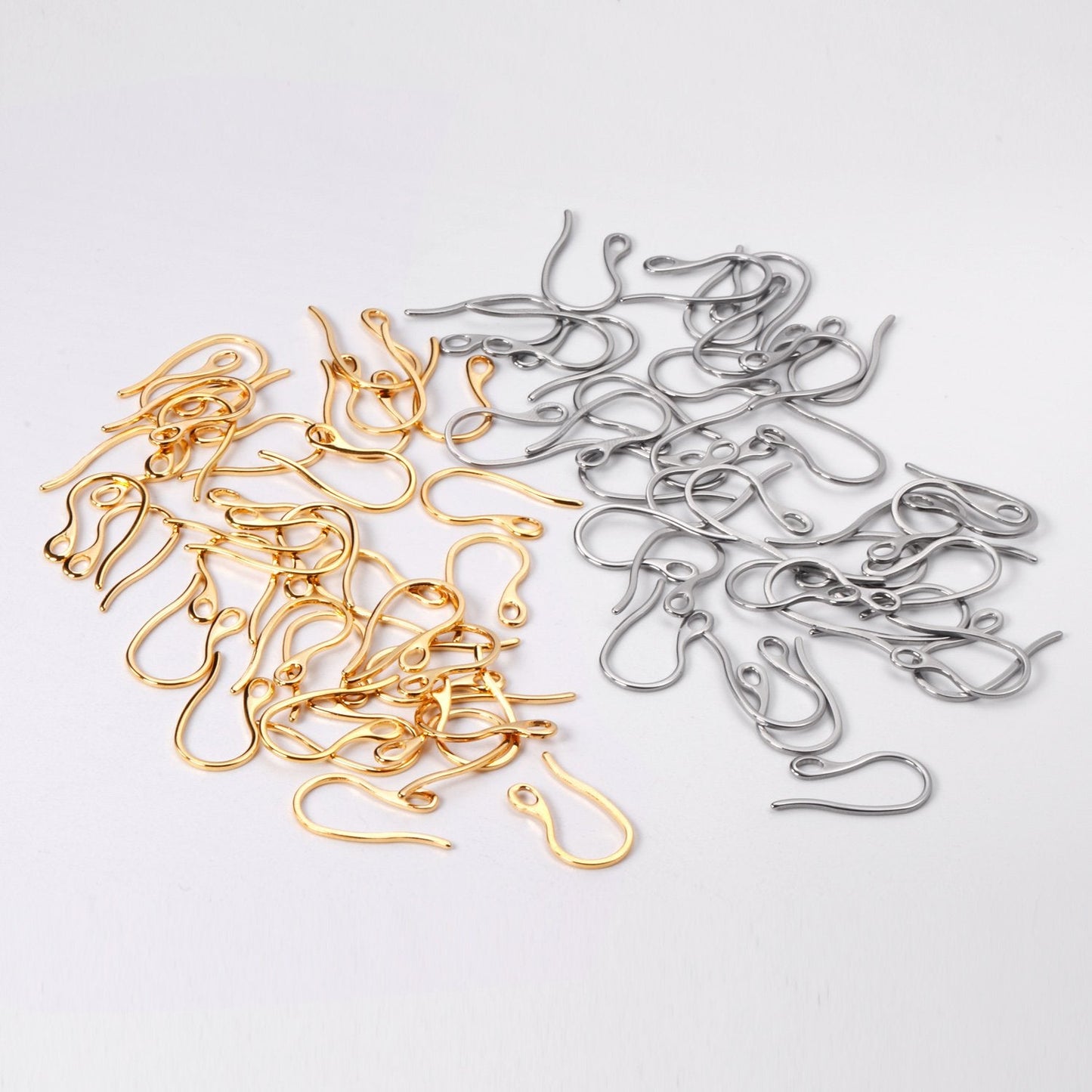 100pcs/lot Fashion Earring Ear Hook Stainless Steel Gold Silver Color Wholesale Hooks Earwires For DIY Jewelry Making Finding