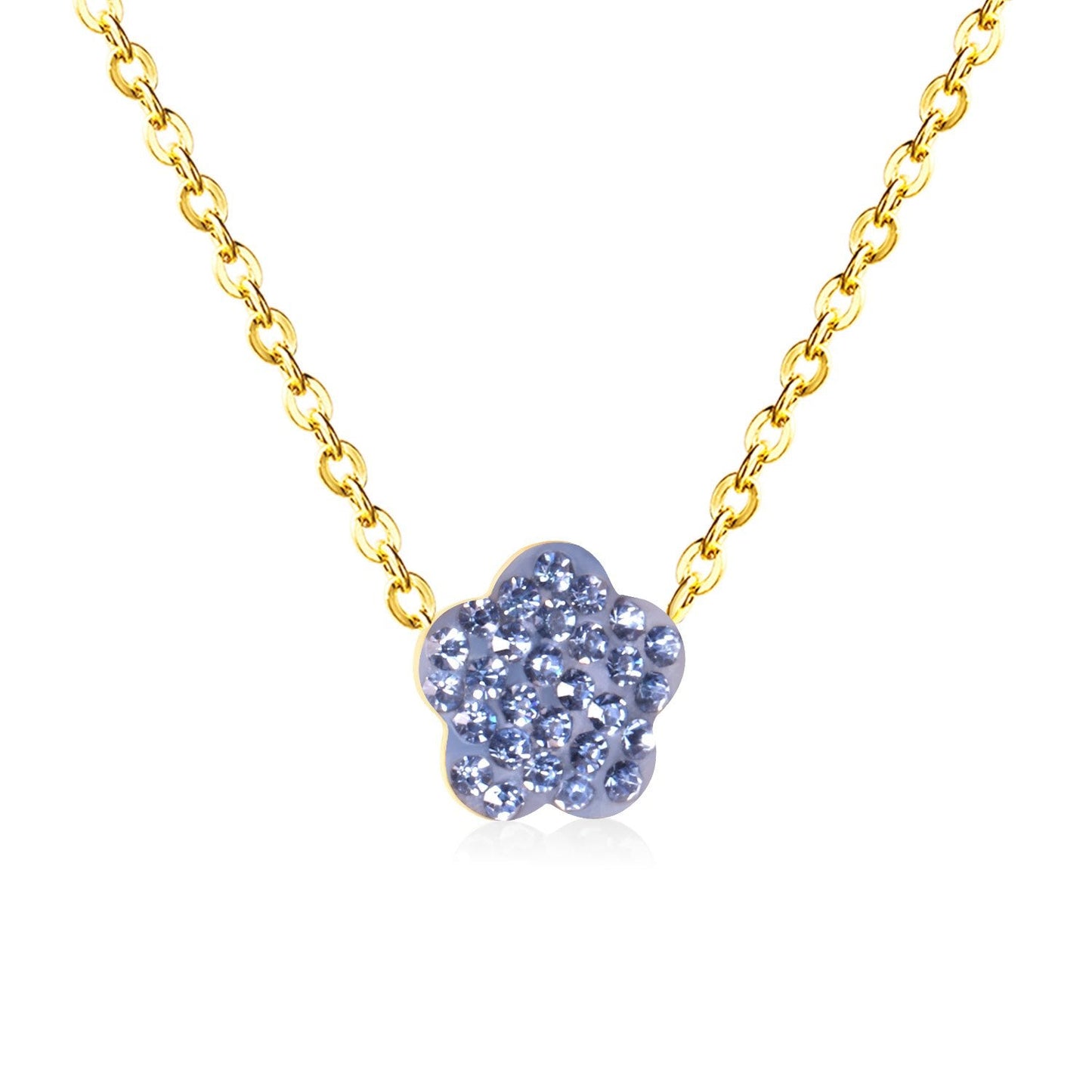 ASON Flower Clay Pendant Necklaces Stainless Steel 12 Color Wholesale Chain Jewelry Female Party Necklaces Wedding