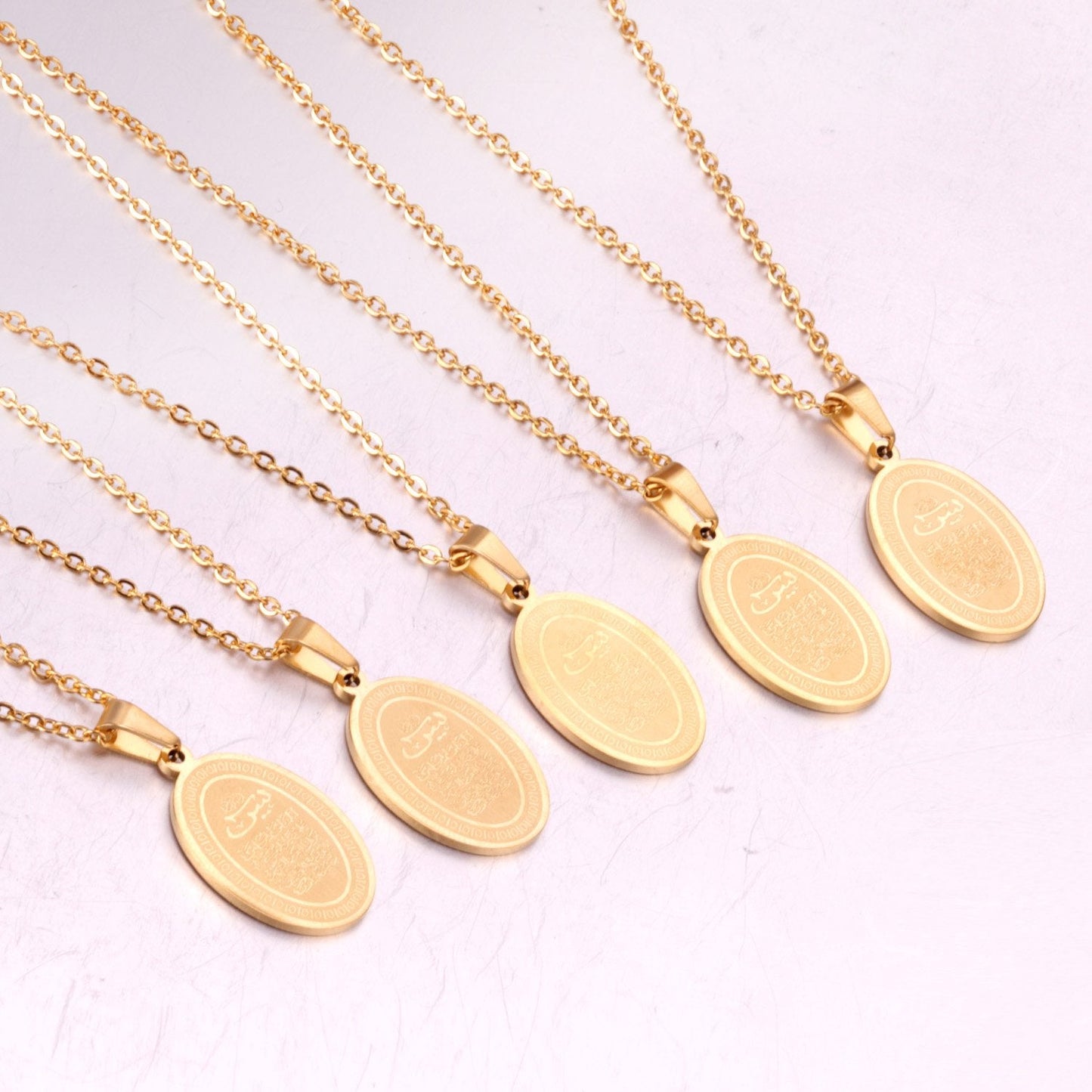 Muslim Scriptures Pendant Necklace Gold-color Necklace Women Jewelry