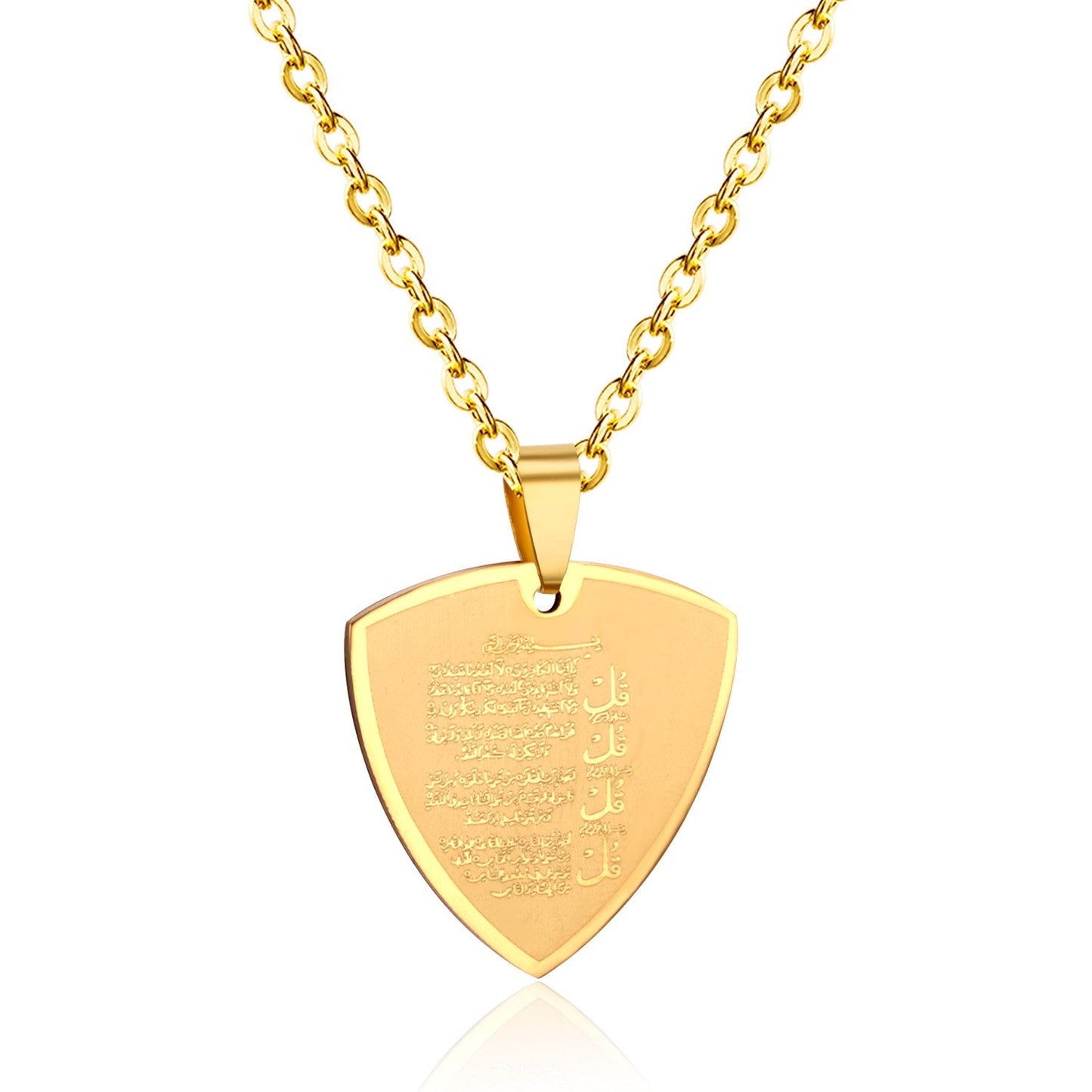 Religious Gold Color Bible Verse Pendant Stainless Steel Scripture Necklaces For Christian Jewelry