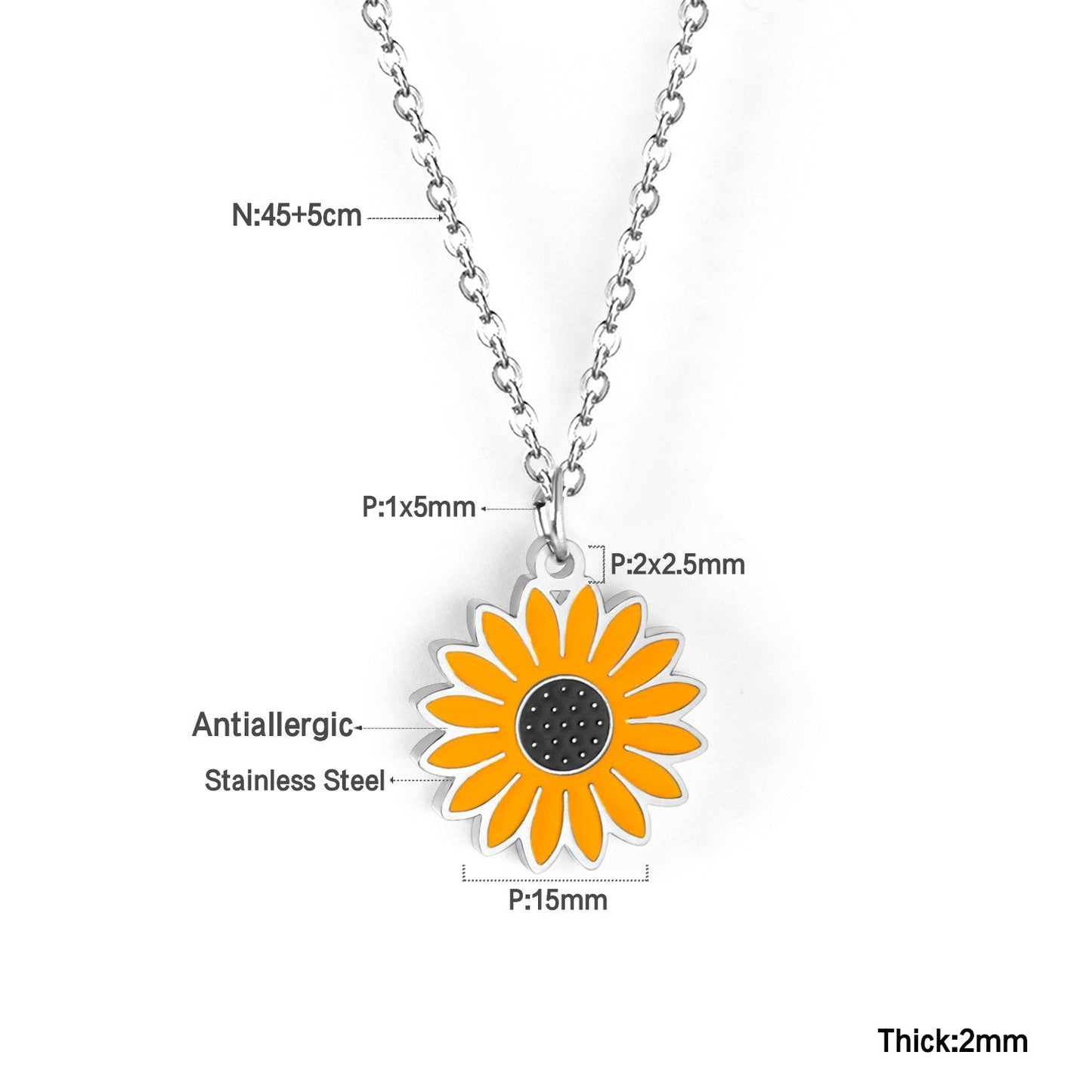 Best Friend Necklace Collars 316L Stainless Steel Geometric Flowers Pendant Necklace Women Girl Accessories