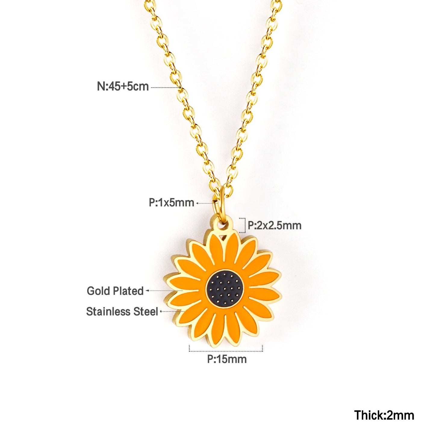 Best Friend Necklace Collars 316L Stainless Steel Geometric Flowers Pendant Necklace Women Girl Accessories