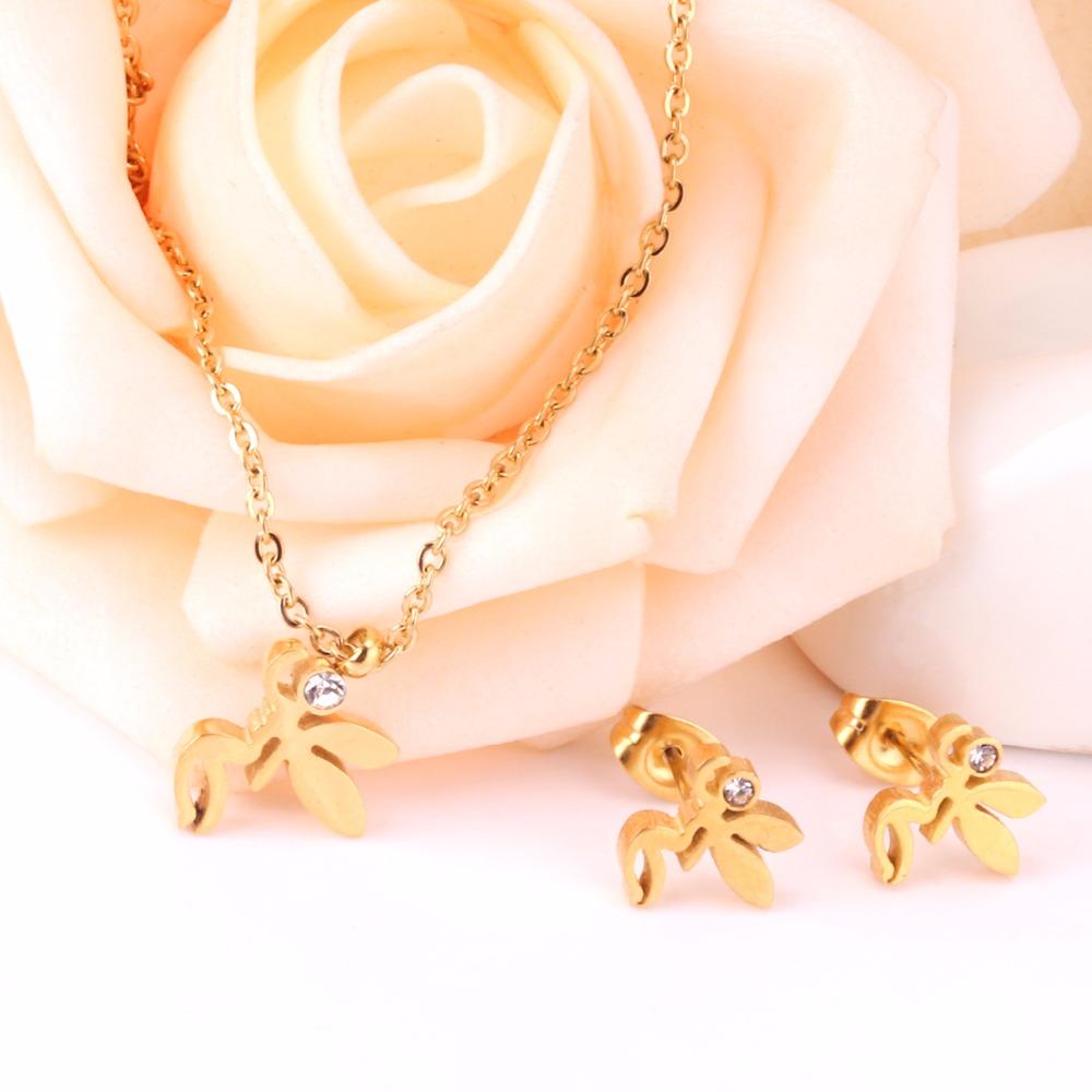 Fashion Jewelry Sets Stainless Steel Pendant Necklace Earrings Sets For Women Accessories Jewelry