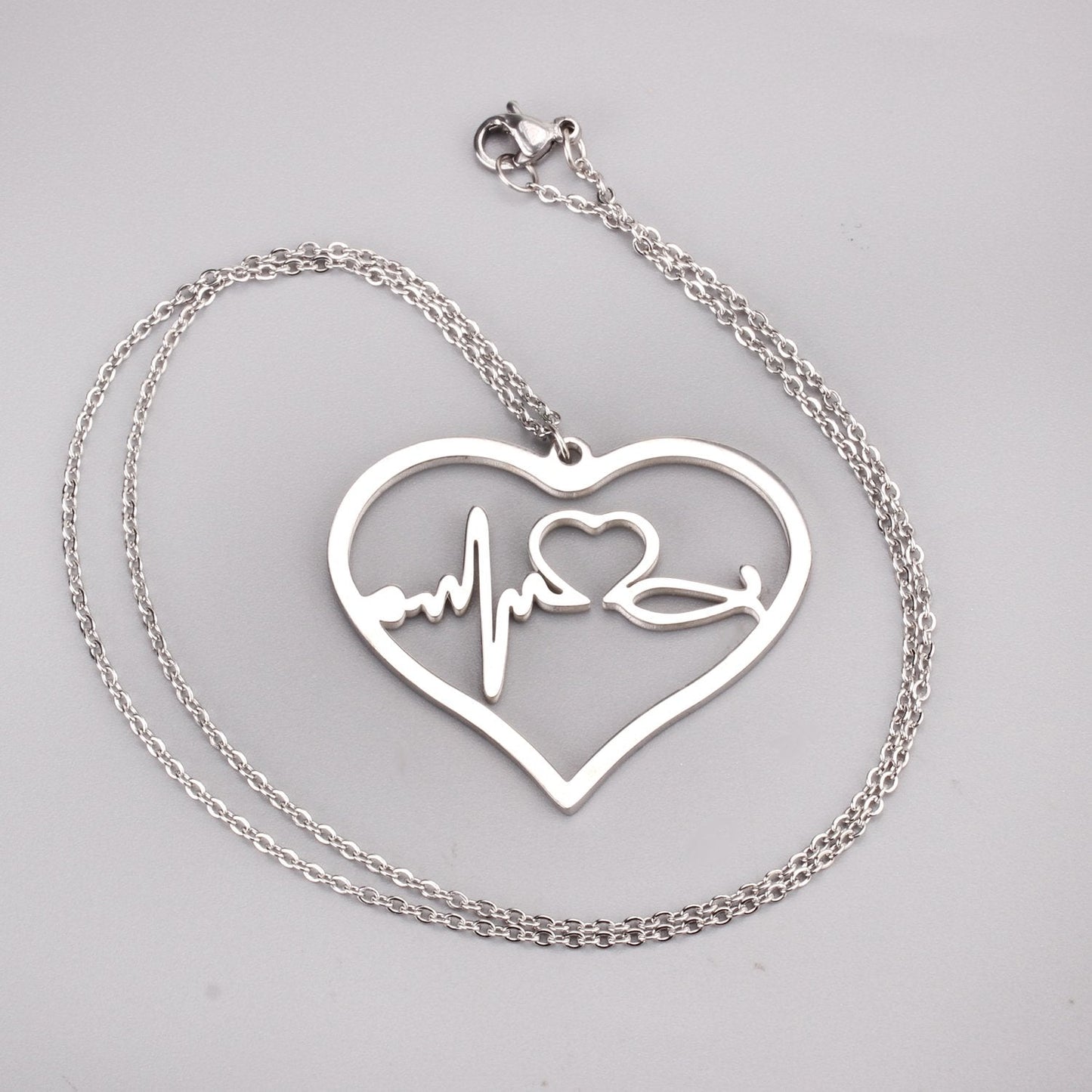 Newest Shape Stainless Steel Heart Pendant Necklace For Men/Women Choker Link Chain Necklace Naszyjnik Jewelry Gift