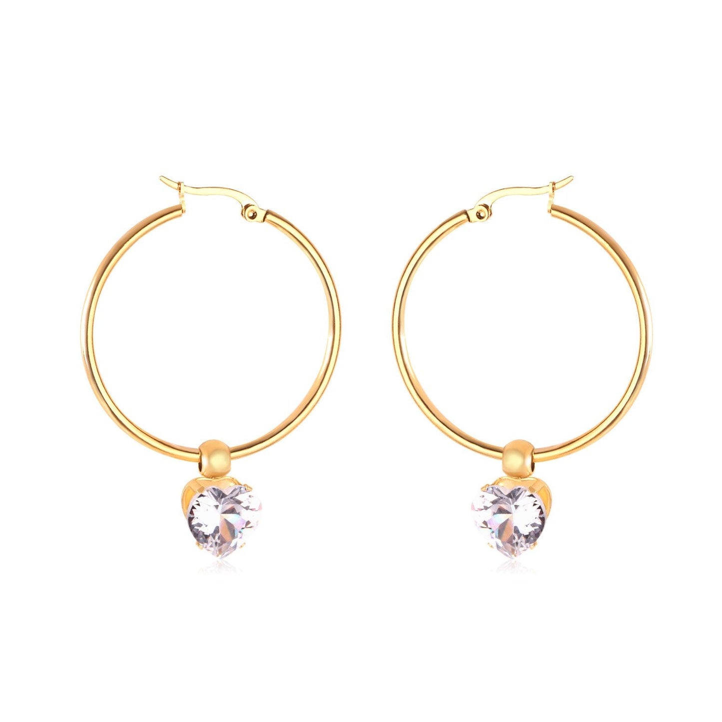 Stainless Steel 2020 Hoop Zircon Earrings Circle Hoop Korean Earring Set For Women Fashion Jewelry aretes de mujer