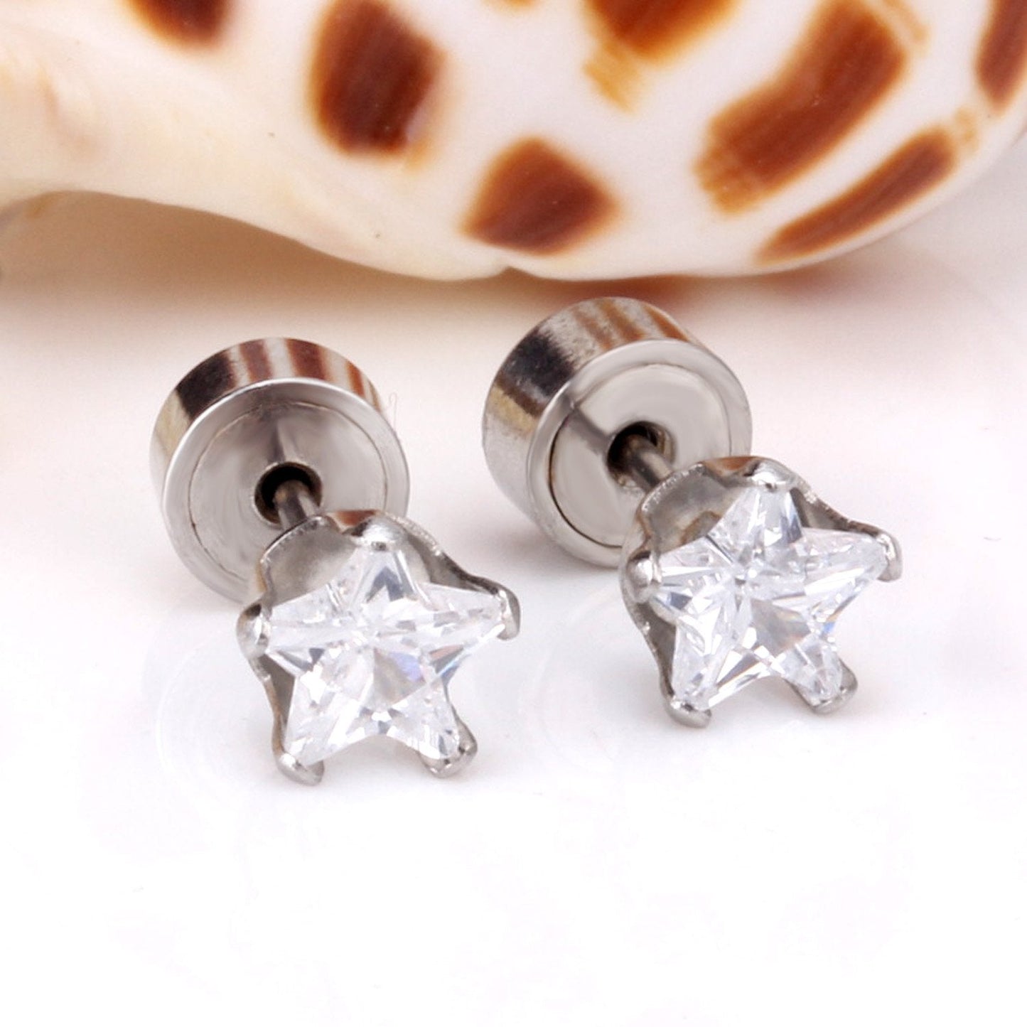 ASON Size 3mm to 5mm Silver Color Star Stud Earrings Stainless Steel Trendy Kid/Girl Earrings Bijoux Party Wholesale