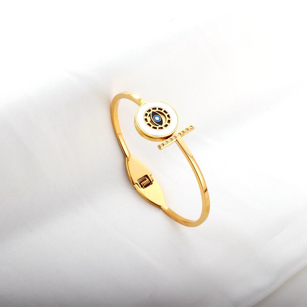Pulseras Mujer Bangles For Women Stainless Steel Round Universe Blue Color Stainless Steel Cuff Bracelets Bangles Girl