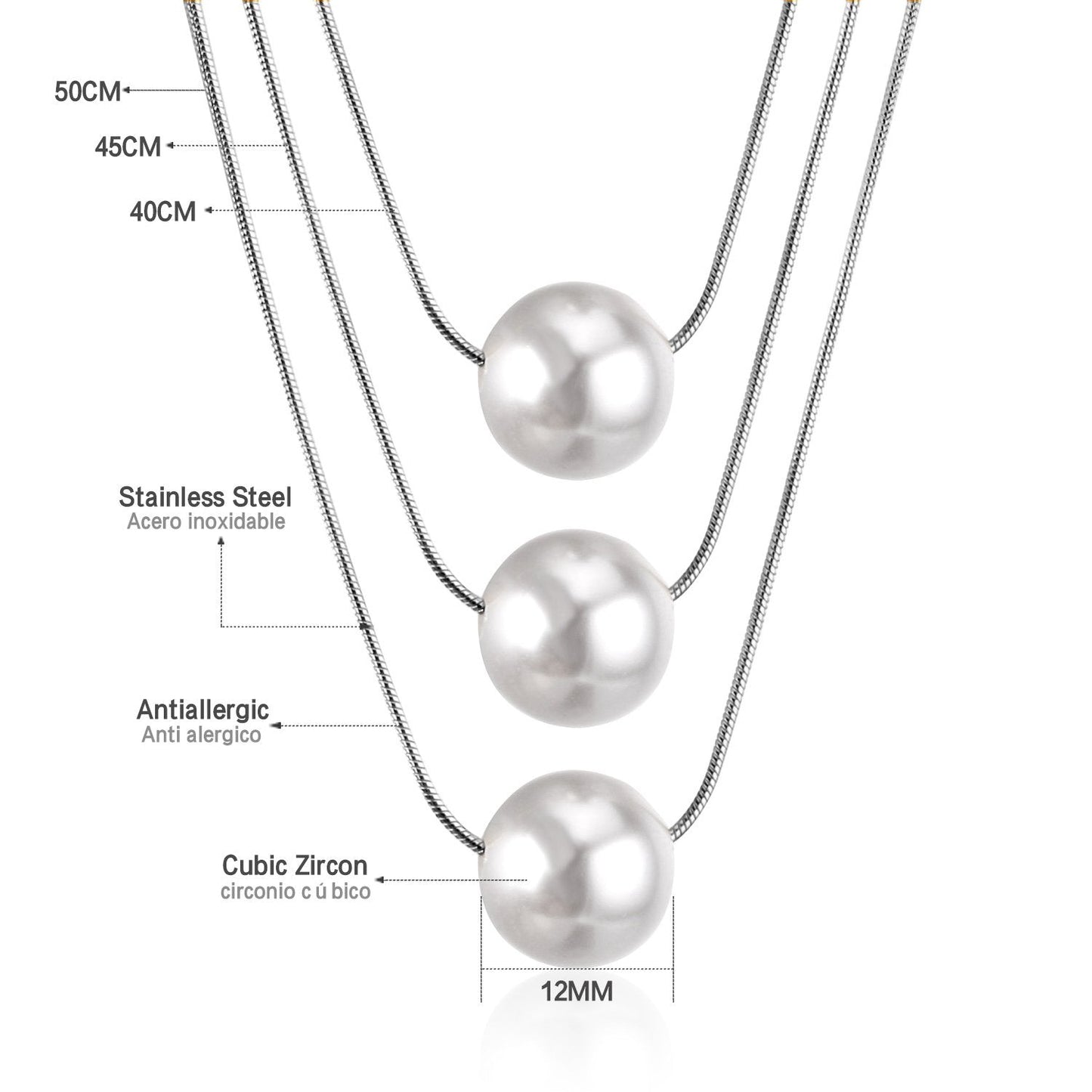 Fake Pearl Pendant Choker Chains Necklace Set Multi-layer Gold Necklaces For Women Jewelry collares colar collier