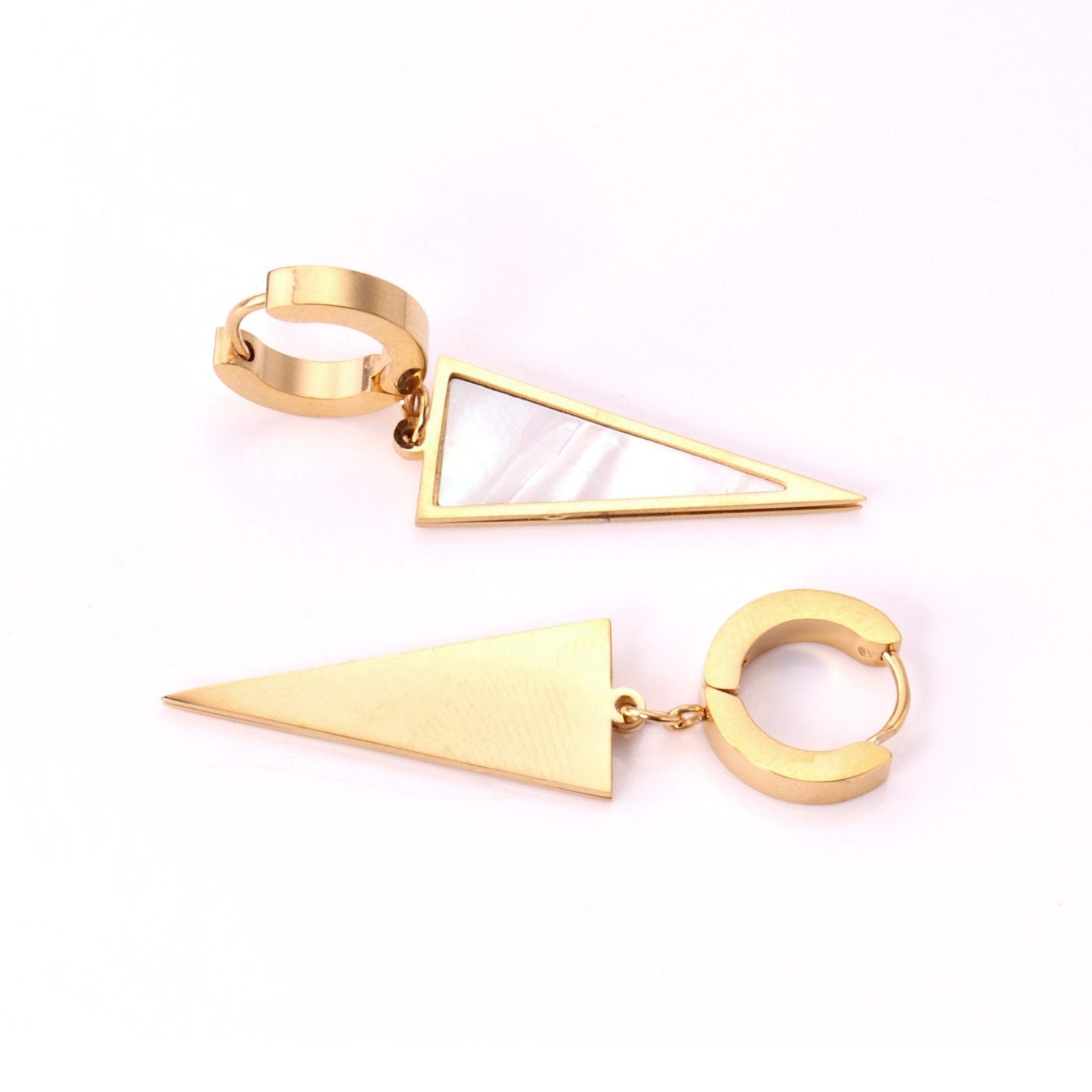 Hoop Earing Korean Style Traingle Shell Stainless Steel Drop Earrings Fashion Jewelry2020 Set For Women Brinco
