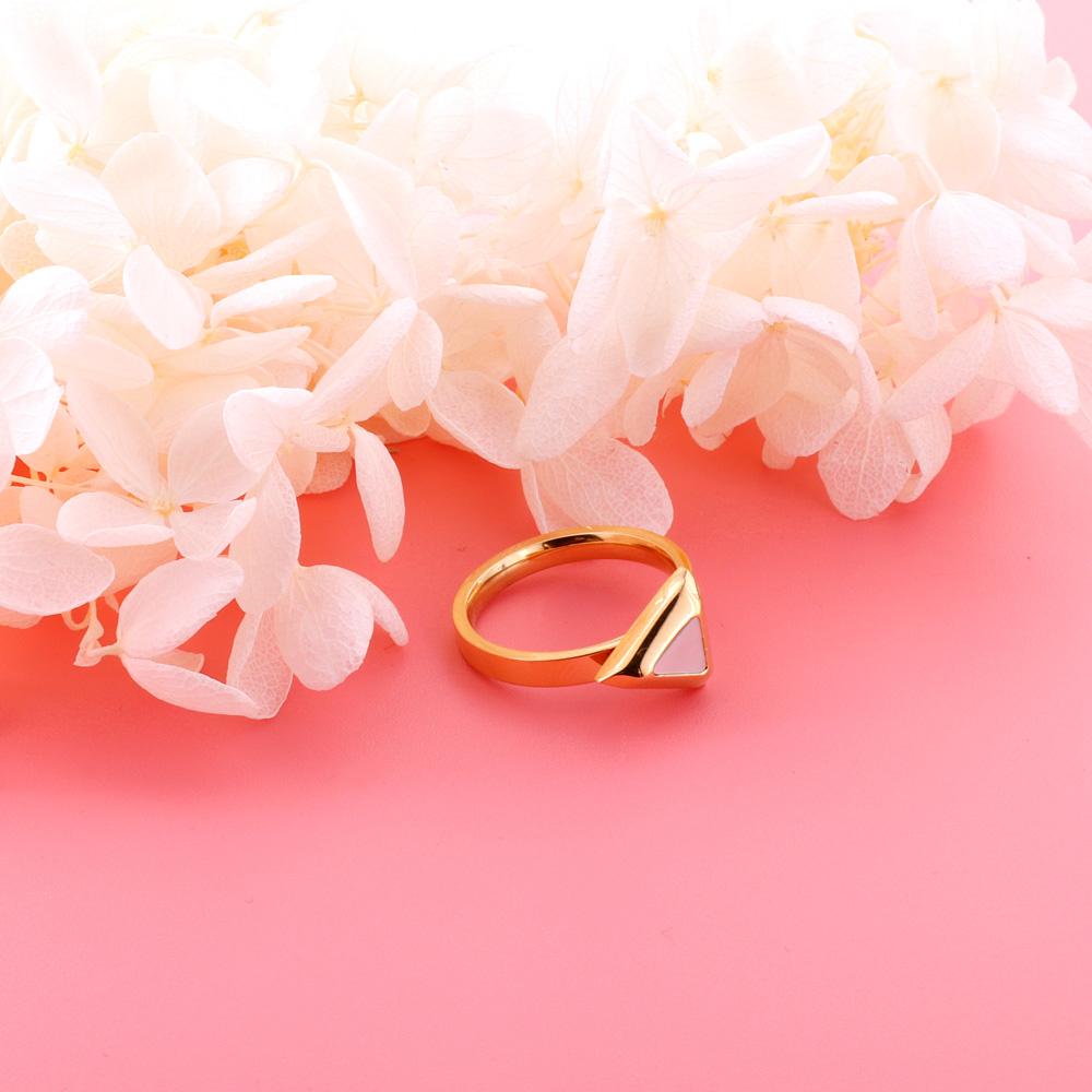 Rings Sets Stainless Steel Triangle Shell Single Rings Women Accessoiries Gold Color Engagement Rings Wholesale