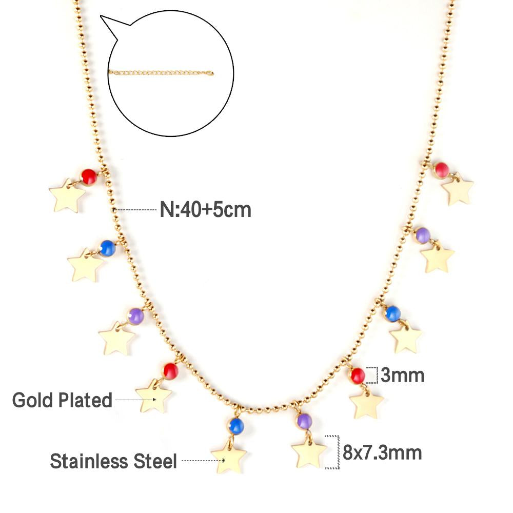 Aesthetic Bohemia Chains Collier For Women Summer Fresh Red Blue Bead Chains Colorful Necklace For Party Jewelry