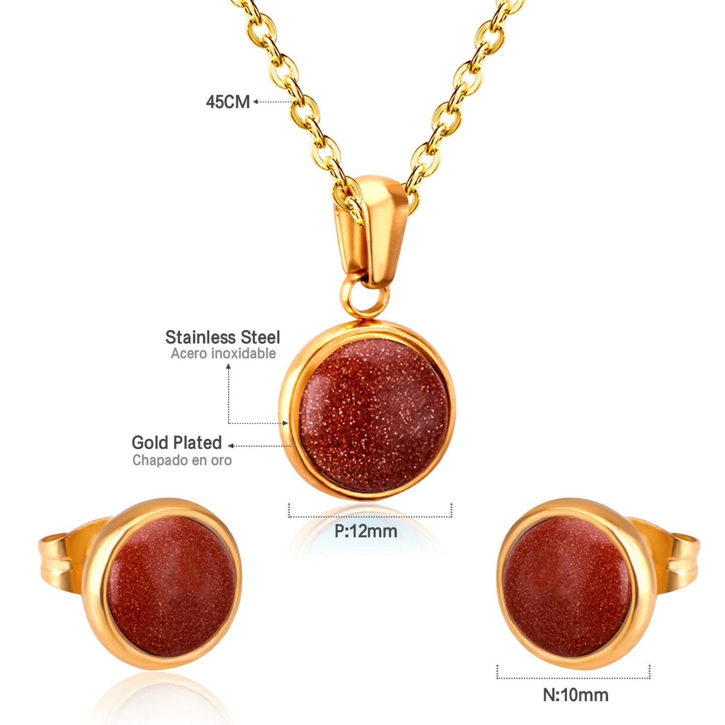 Round Shape Crimson Noble Style Necklaces Earrings Jewelry Sets For Female Valentine Present conjuntos de joya