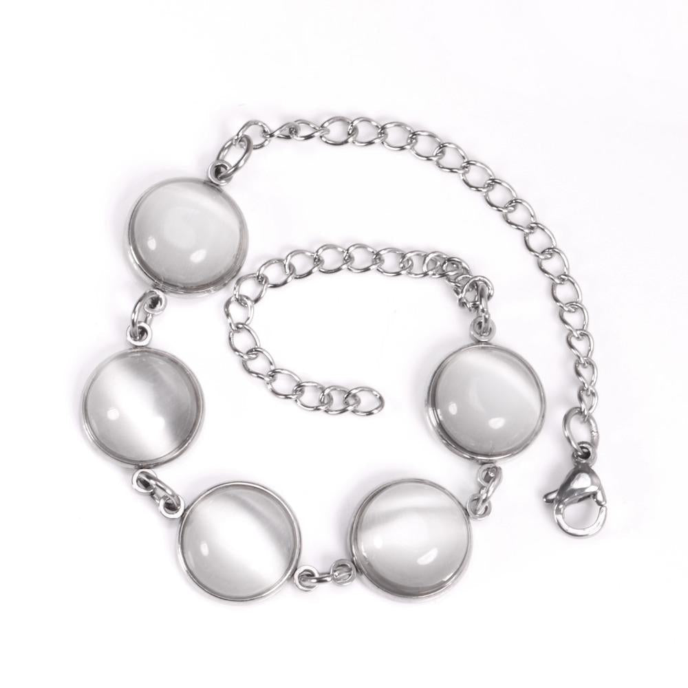 ASON Trendy Opals 20cm Chain Bracelet Bangle Gold Color Stainless Steel for Women Accessories Jewelry Mujer Daily Wear
