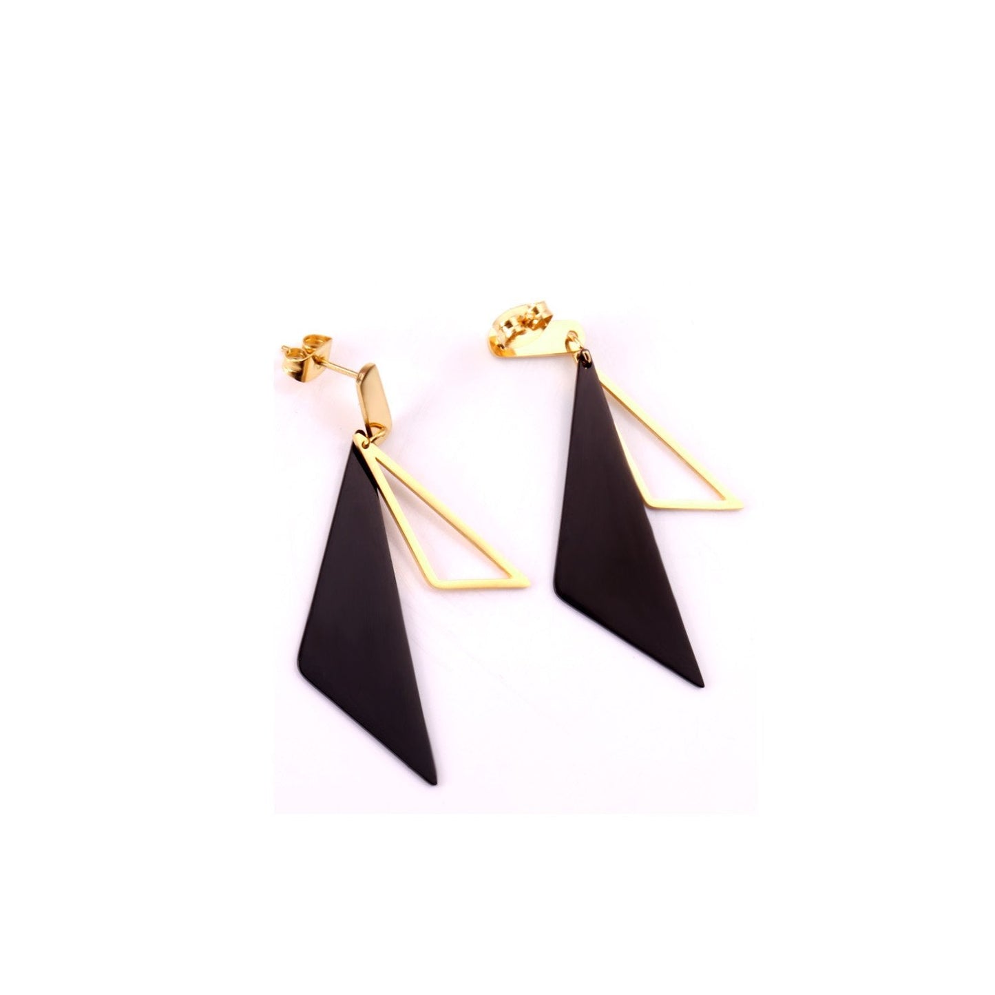 ASON 316L Stainless Steel Charming Geometric Dangle Earrings Gold Color Triangle Drop Earring for Women Accessories Jewelry