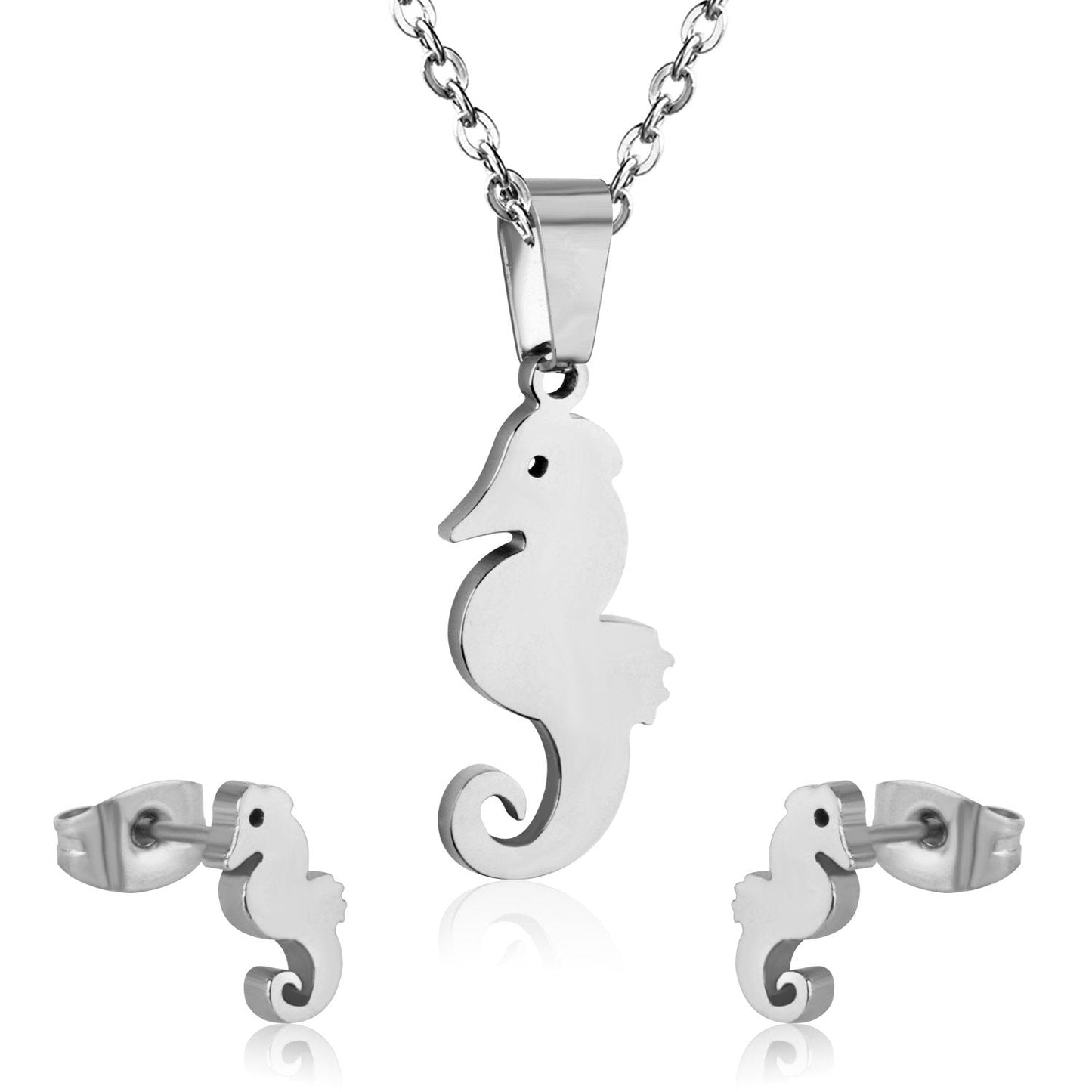 Hippocampus Animal Office Korean Necklaces Earrings Jewelry Sets For Woman Indian Jewellry Set collares para mujer