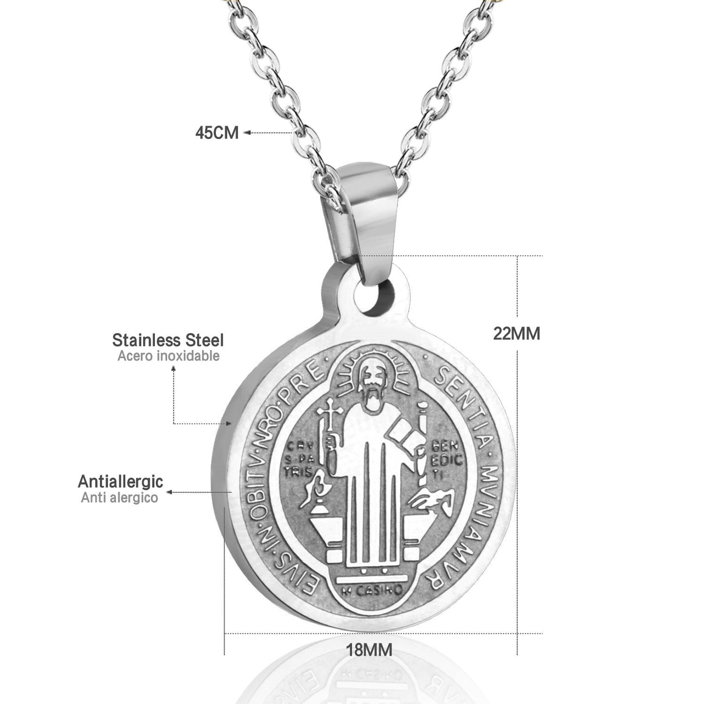 Religion Pendant Necklace Christmas Gift Gold/Steel Color Collares Women/Men Jewelry Link Chain Choker Necklaces