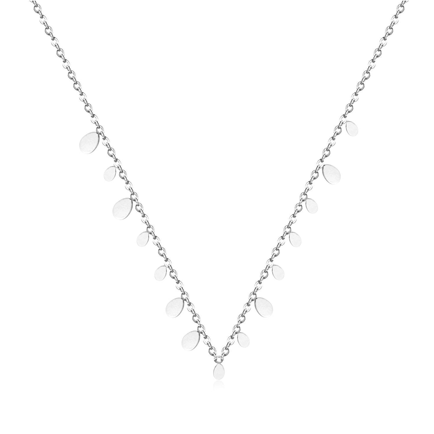 ASON New Stainless Steel Water Drop Shape Pendant Collier Bijoux Gold Color Choker Necklace Accessories Friend Gift Jewelry
