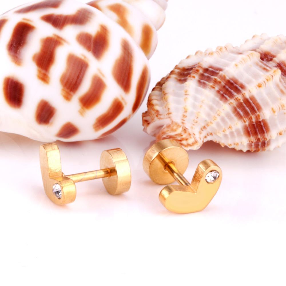 ASON Heart Stud Earrings Gold Stainless Steel Earrings for Women Jewelry Gift Cubic Zirconia,Anti-allergy