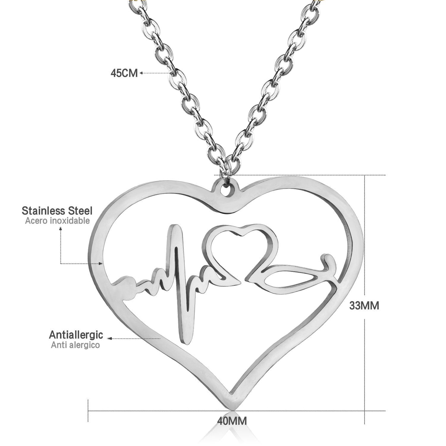 Newest Shape Stainless Steel Heart Pendant Necklace For Men/Women Choker Link Chain Necklace Naszyjnik Jewelry Gift