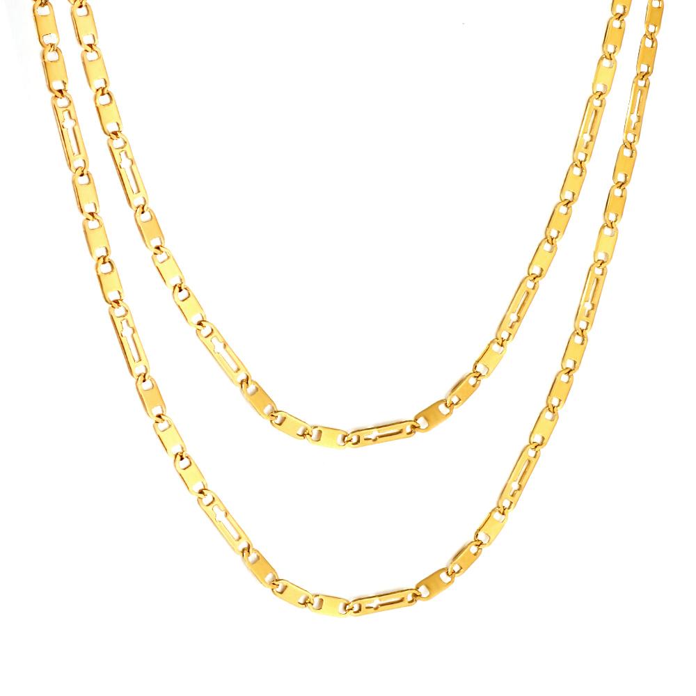 2mm/3.5mm 40+5cm Waterproof Chain Necklaces Stainless Steel Gold Plated Grunge Cross Pattern Goth Steel Man Choker