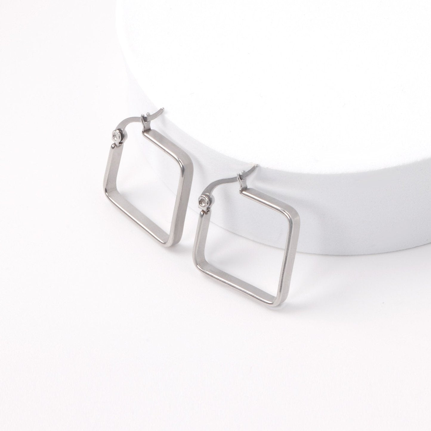 Big Suqare Hoop Earrings For Women Stainless Steel Geometirc Statement Earrings Punk Jewelry Party Birthday Gifts