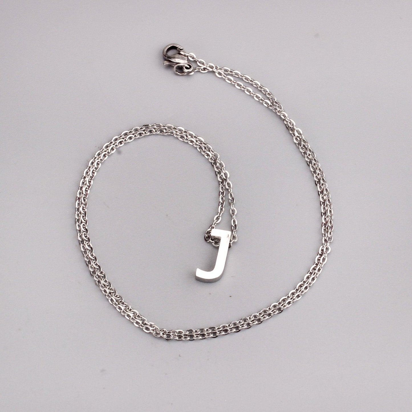 ASON Delicate Classic Style Initial 26 Letters Alphabet Chain Pendant Necklace Stainless Steel Color Jewelry Chokers