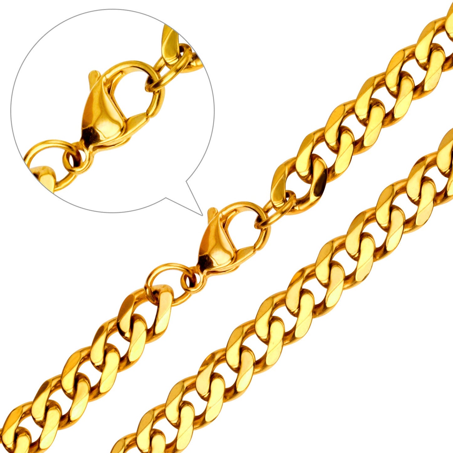 Fashion 5mm & 7mm Necklace DIY Hexagonal Grinding with Chain