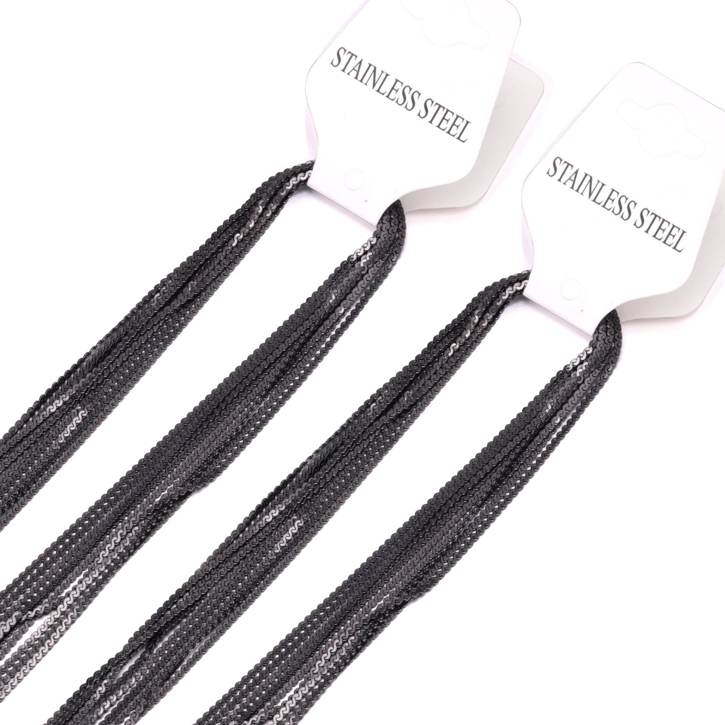 ASON 10pcs / 2mm*45cm 50cm 55cm 60cm S-Shape Stainless Steel Chains