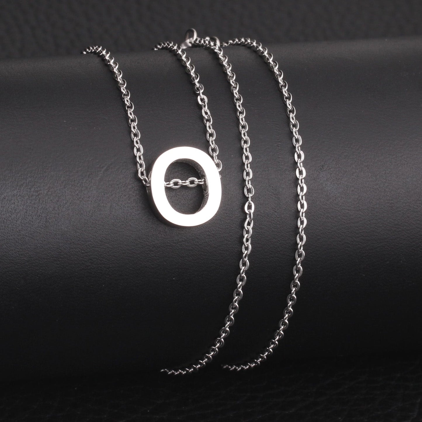 ASON Delicate Classic Style Initial 26 Letters Alphabet Chain Pendant Necklace Stainless Steel Color Jewelry Chokers